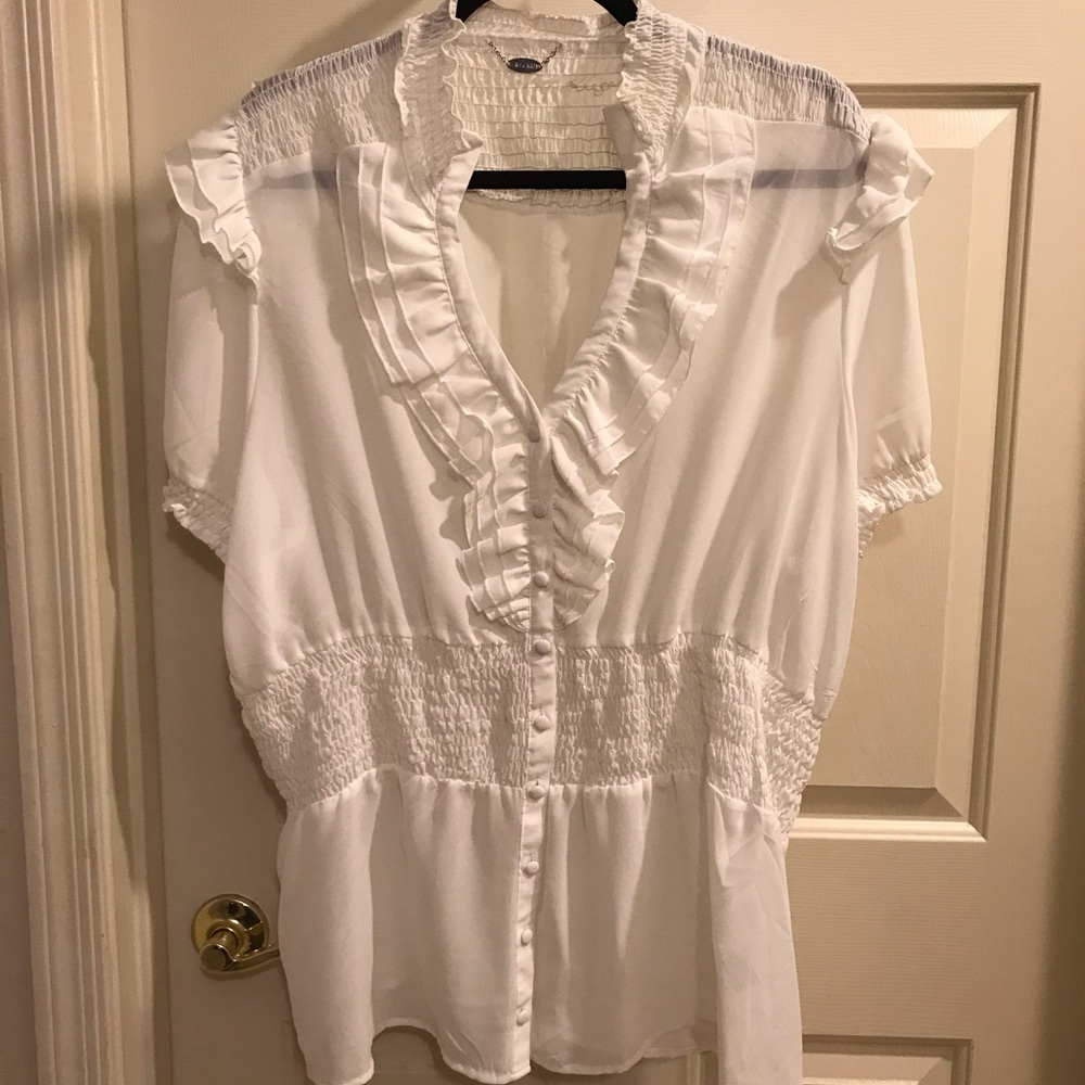 Women’s White Iris Blouse Sz 3X
